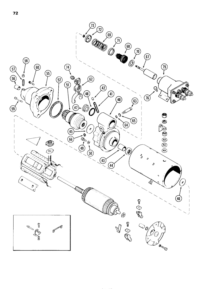 Схема запчастей Case 680H - (072) - L79906 STARTER (04) - ELECTRICAL SYSTEMS