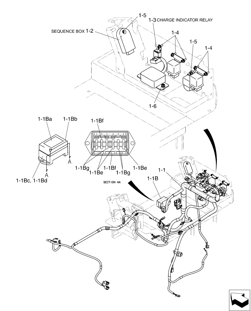 Схема запчастей Case CX17B - (01-046[05]) - ELEC ASSY, UPP (55) - ELECTRICAL SYSTEMS