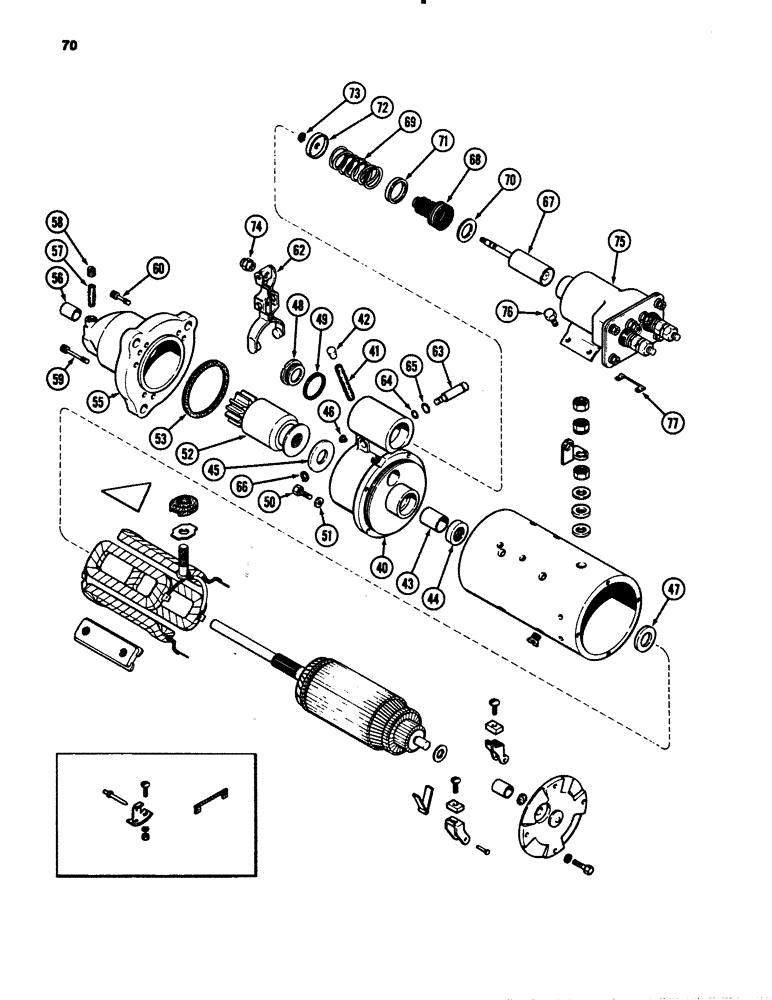 Схема запчастей Case 780B - (070) - R46156 AND L106562 STARTER (04) - ELECTRICAL SYSTEMS