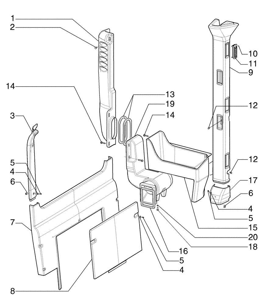 Схема запчастей Case 865B - (09-43[01]) - CAB, COVERINGS (09) - CHASSIS/ATTACHMENTS