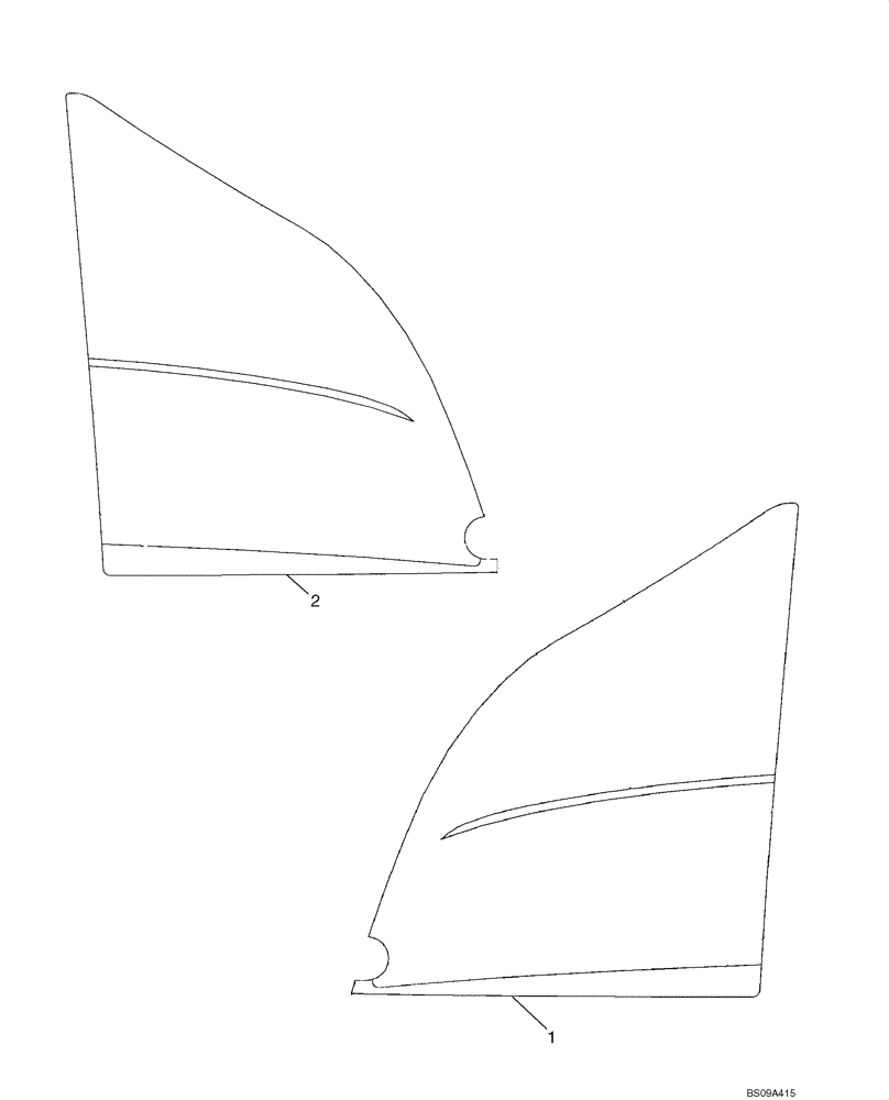 Схема запчастей Case 821F - (90.108.03) - DECALS - CANOPY (90) - PLATFORM, CAB, BODYWORK AND DECALS