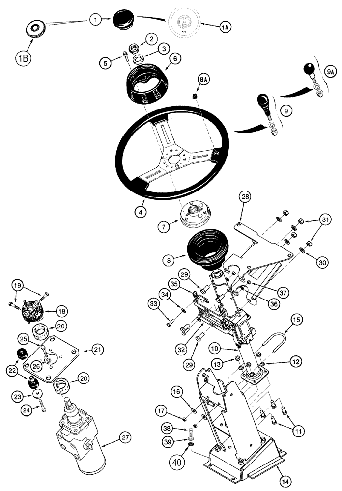 Схема запчастей Case 721C - (05-01) - STEERING WHEEL - COLUMN (05) - STEERING