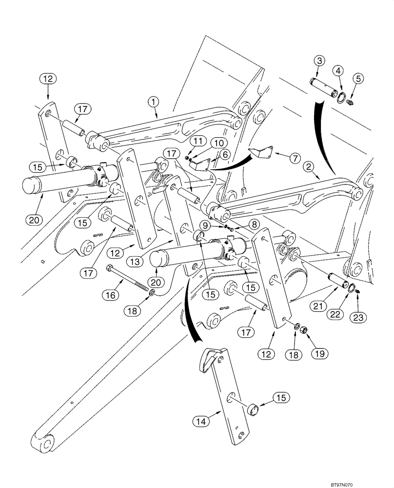 Схема запчастей Case 580SM - (09-05) - FRAME - LOADER LINKAGE (09) - CHASSIS/ATTACHMENTS