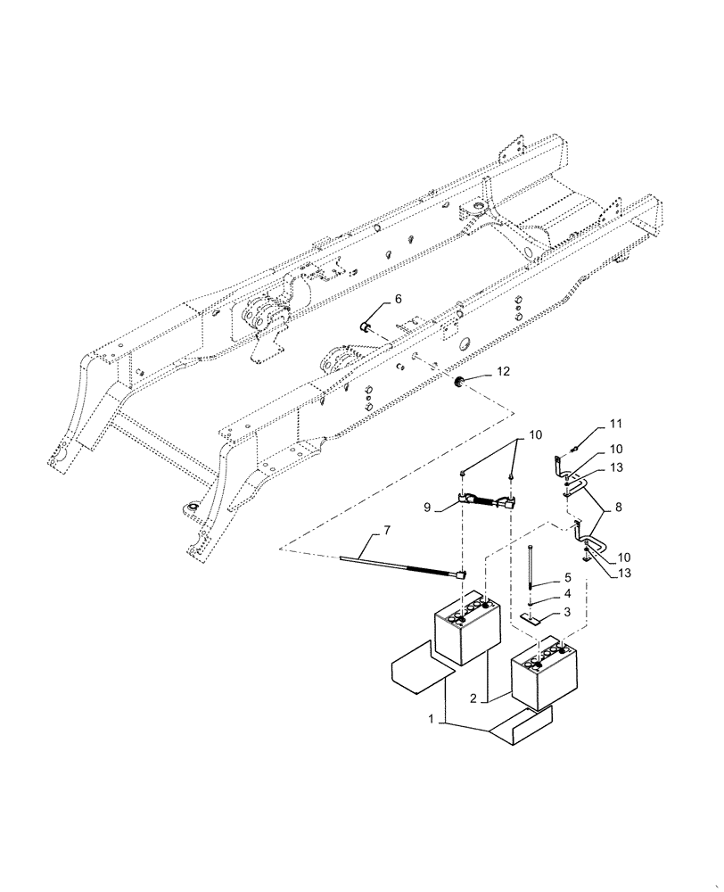 Схема запчастей Case 588H - (55.302.01) - DUAL BATTERY INSTALLATION (55) - ELECTRICAL SYSTEMS