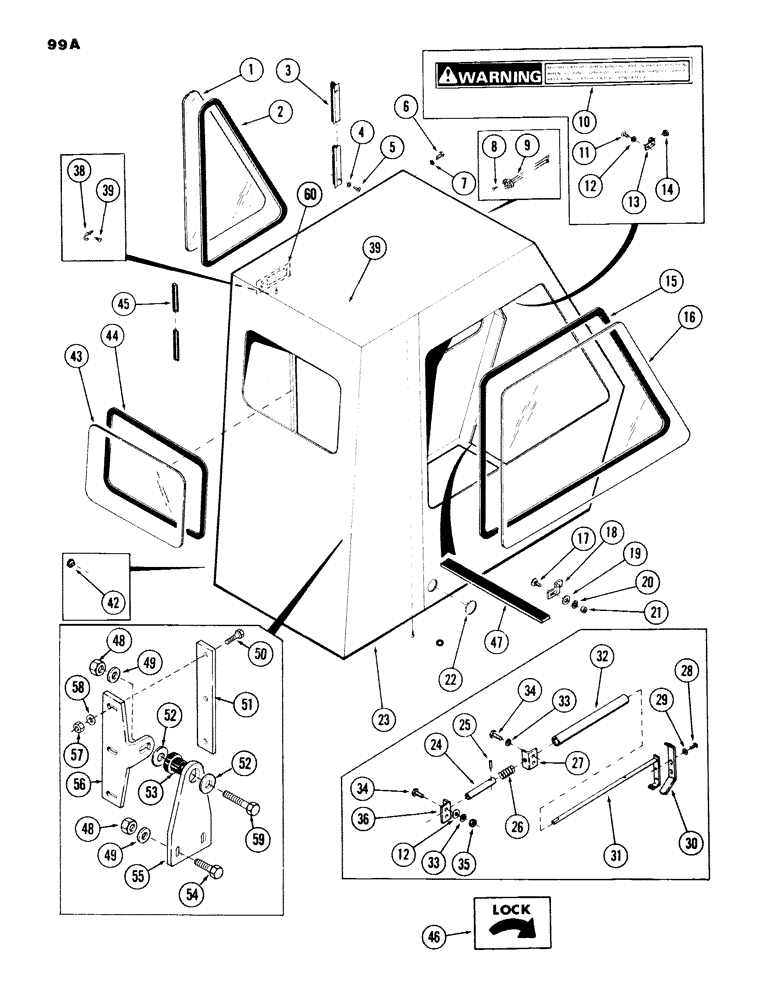 Схема запчастей Case 980B - (099A) - CAB AND ATTACHING PARTS, (USED ON UNITS WITH PIN 6204070 AND AFTER) (05) - UPPERSTRUCTURE CHASSIS