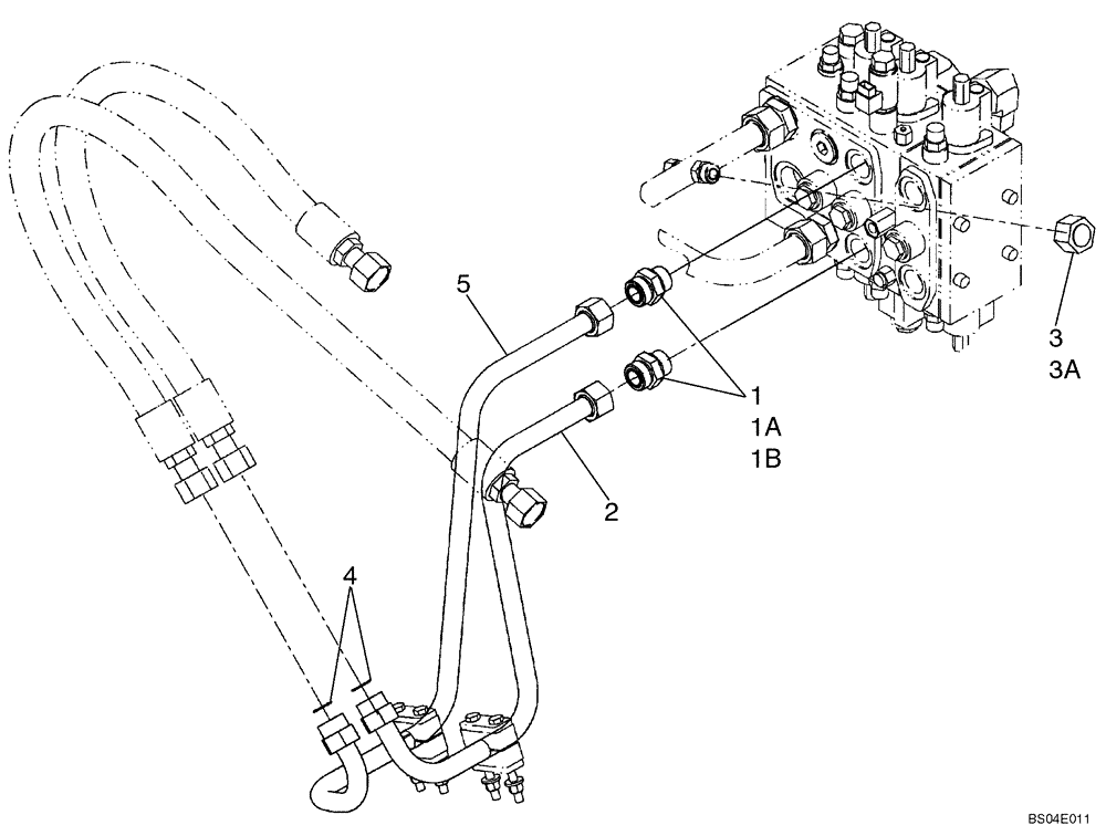 Схема запчастей Case 721D - (08-24C) - HYDRAULIC LINES - NON RIDE CONTROL (Z-BAR) (08) - HYDRAULICS