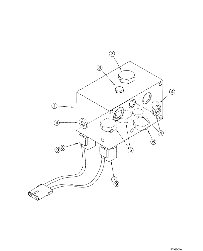 Схема запчастей Case 580SM - (08-51) - VALVE ASSY - AUXILIARY BACKHOE (08) - HYDRAULICS