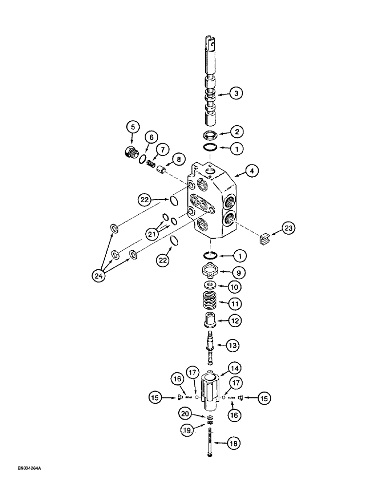 Схема запчастей Case 560 - (8-024) - ATTACHMENT CONTROL VALVE ASSEMBLY - H674409, BLADE LIFT SECTION (08) - HYDRAULICS