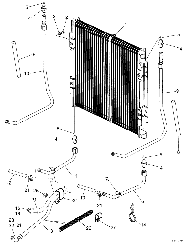 Схема запчастей Case 590SM - (06-10) - COOLING SYSTEM - TRANSMISSION (06) - POWER TRAIN