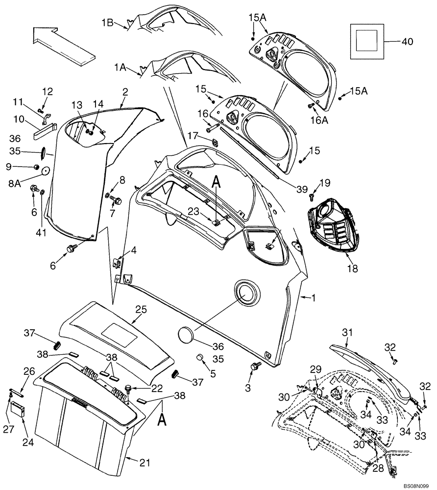 Схема запчастей Case 590SM - (04-12) - INSTRUMENT PANEL, SIDE - COVERS (RIGHT-HAND SIDE) (04) - ELECTRICAL SYSTEMS