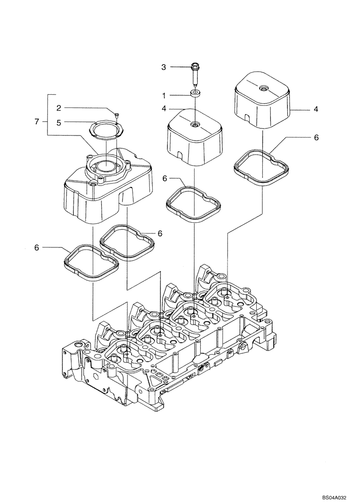 Схема запчастей Case 580SM - (02-17) - CYLINDER HEAD - COVERS (02) - ENGINE