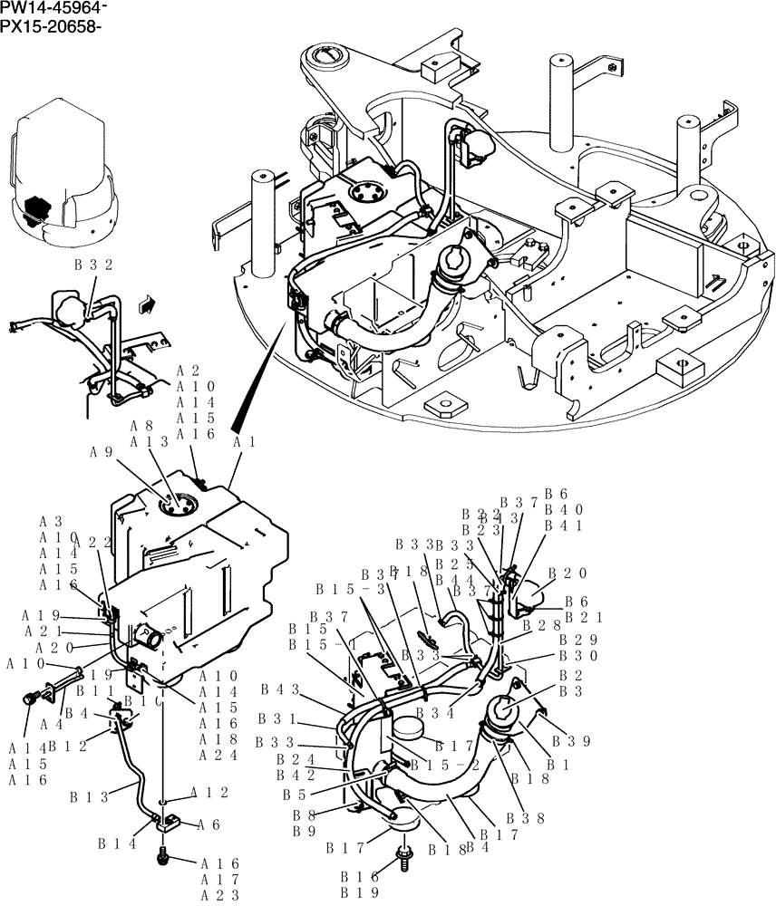 Схема запчастей Case CX36B - (060-01[1]) - TANK ASSEMBLY, FUEL (CAB) (05) - SUPERSTRUCTURE