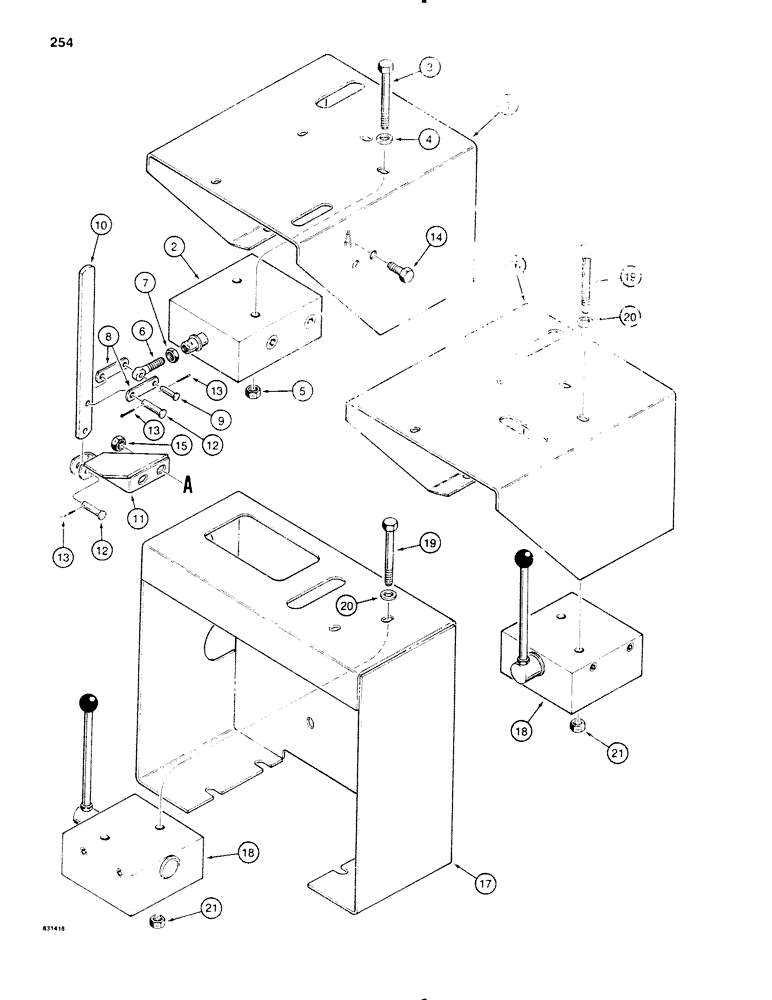 Схема запчастей Case SD100 - (254) - SELECTOR VALVE CONTROLS USED WITH BACKFILL BLADE AND LINE LAYER (35) - HYDRAULIC SYSTEMS