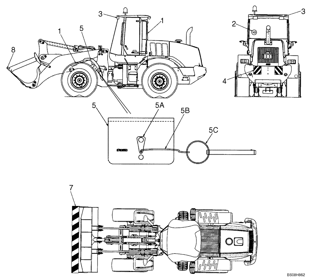 Схема запчастей Case 821E - (09-88) - TRANSPORT OPTION - EUROPE - XR (09) - CHASSIS