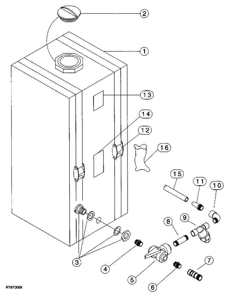 Схема запчастей Case 400TX - (9-30) - WATER TANK 