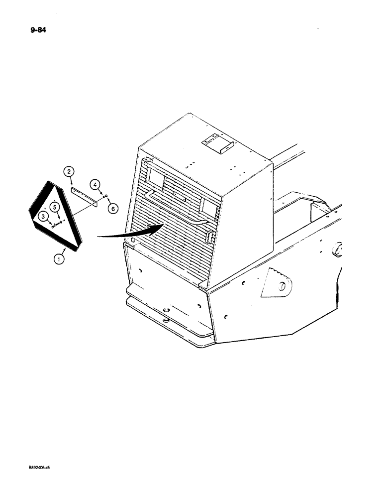 Схема запчастей Case W14C - (9-84) - SLOW MOVING VEHICLE EMBLEM (09) - CHASSIS/ATTACHMENTS