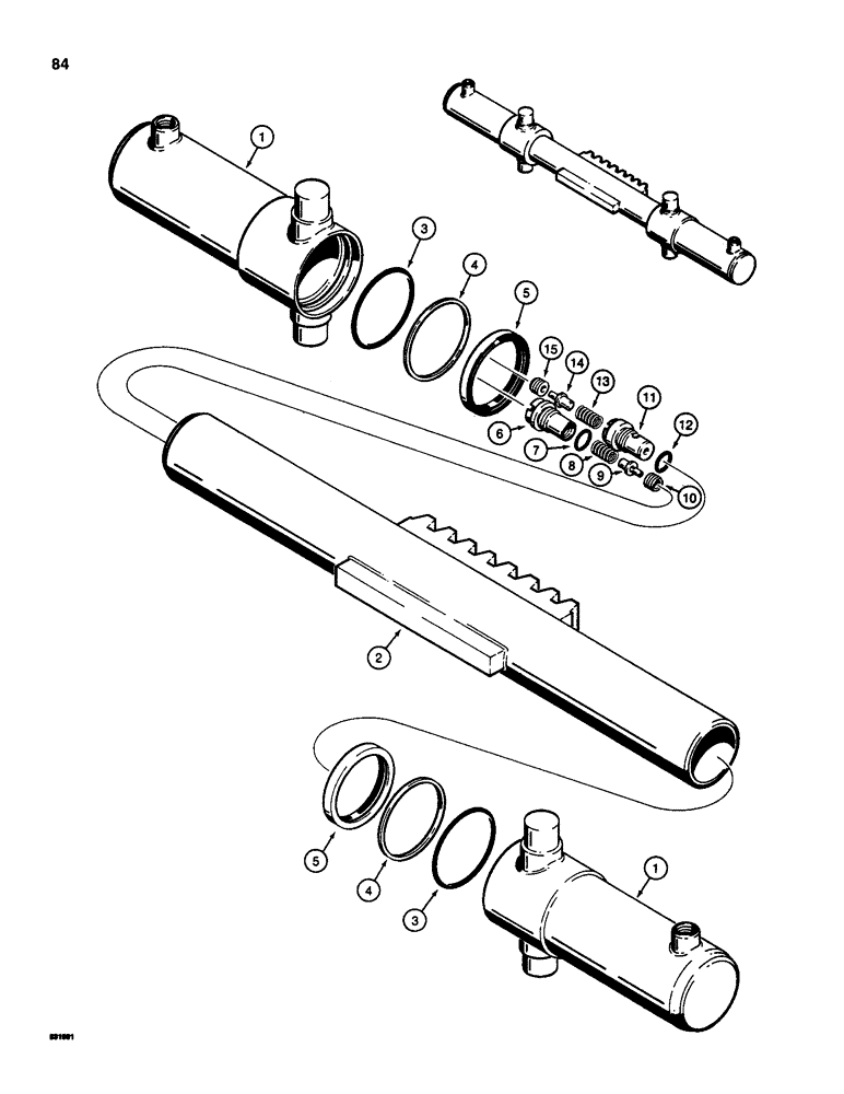 Схема запчастей Case D100XR - (7-084) - SWING CYLINDER 