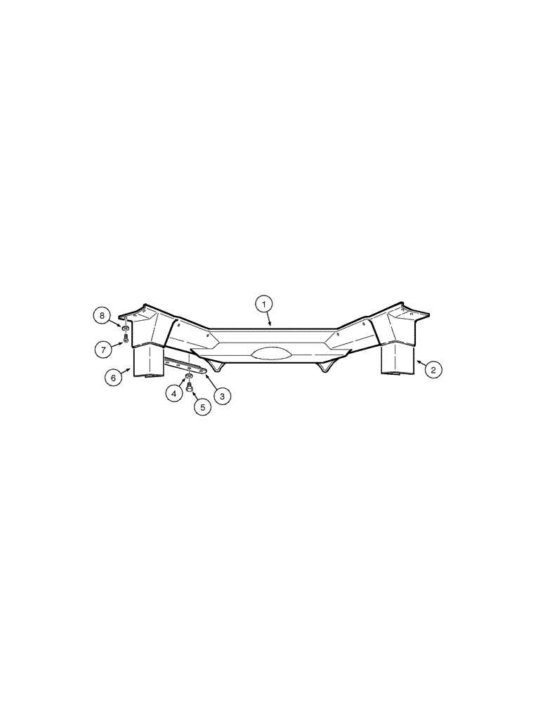 Схема запчастей Case 845 - (09-086[01]) - CAB - ROOF (OPEN CAB) (09) - CHASSIS