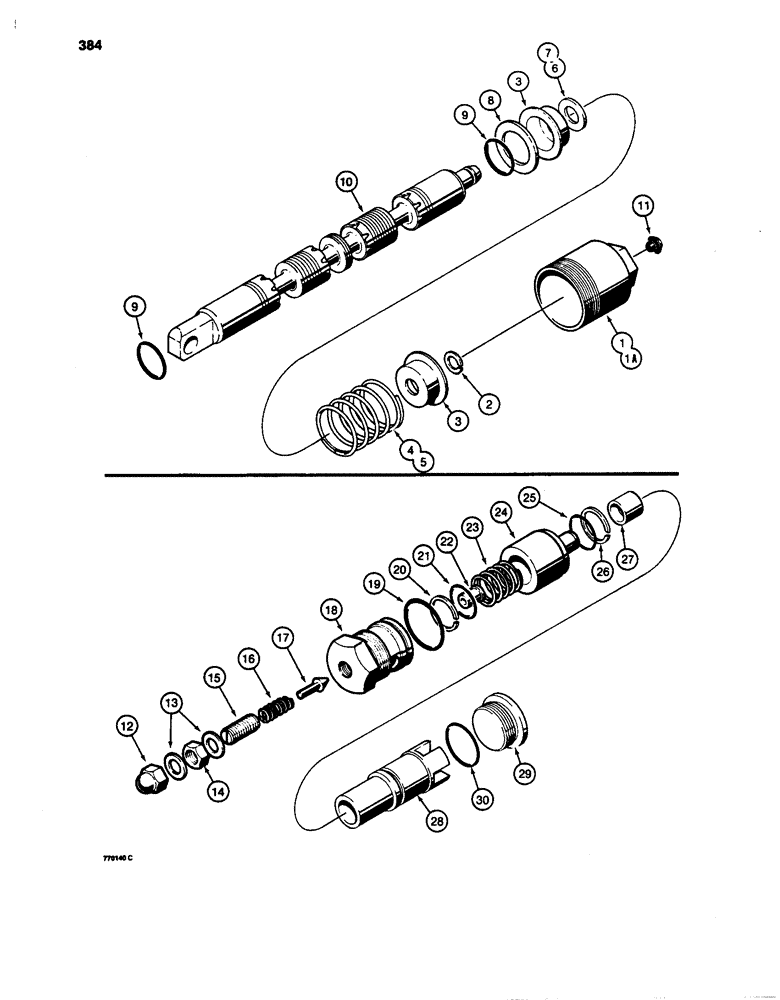 Схема запчастей Case W24C - (384) - CLAM BUCKET SPOOLS (08) - HYDRAULICS