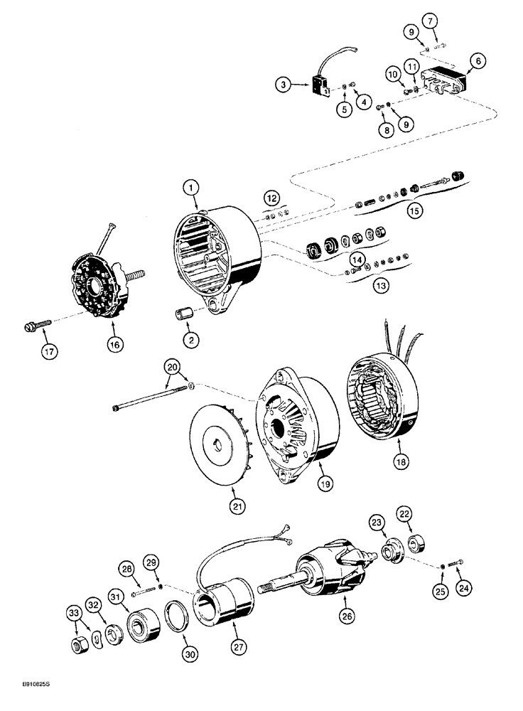 Схема запчастей Case 921 - (4-036) - ALTERNATOR ASSEMBLY, 70 AMPERE - 28 VOLT (04) - ELECTRICAL SYSTEMS