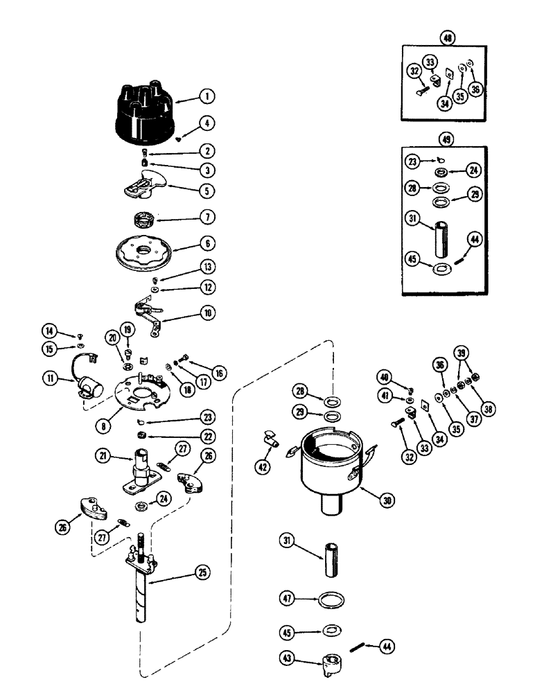 Схема запчастей Case W5 - (052) - G44850 DISTRIBUTOR (04) - ELECTRICAL SYSTEMS