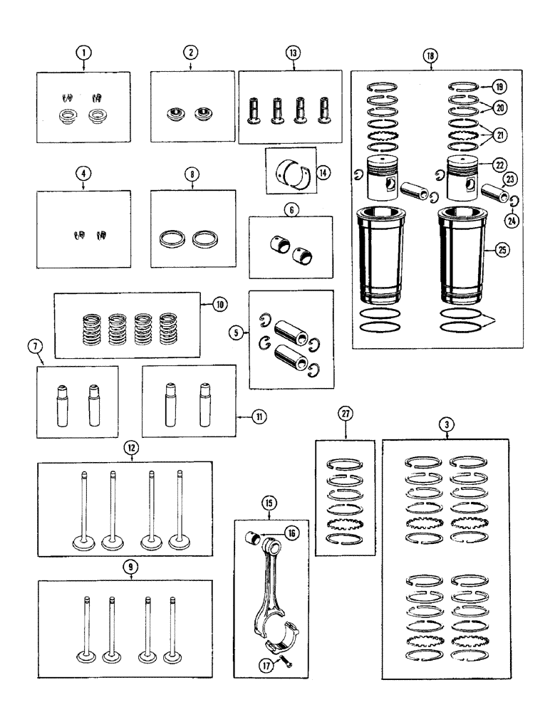 Схема запчастей Case W9A - (016) - ENGINE REPAIR KITS, DIESEL (02) - ENGINE