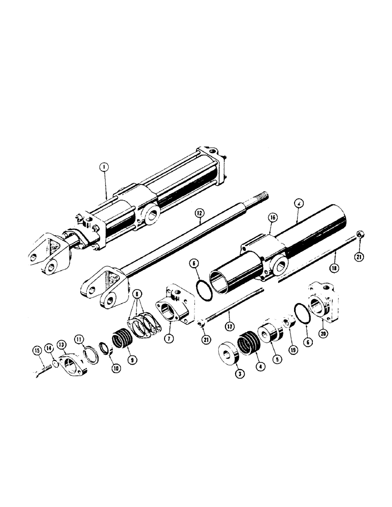 Схема запчастей Case 1000 - (268) - 70743 AND 70744 DOZER LIFT HYDRAULIC CYLINDERS (07) - HYDRAULIC SYSTEM