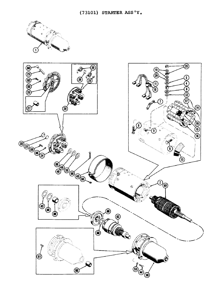 Схема запчастей Case 1000C - (074) - 73101 STARTER ASSEMBLY (06) - ELECTRICAL SYSTEMS