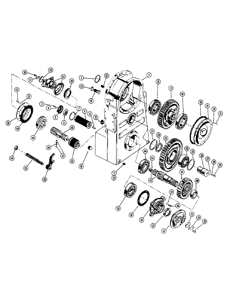 Схема запчастей Case W9A - (102) - TRANSFER HOUSING AND GEARS, USED LOADER SERIAL NO. 8178298 & AFTER (06) - POWER TRAIN