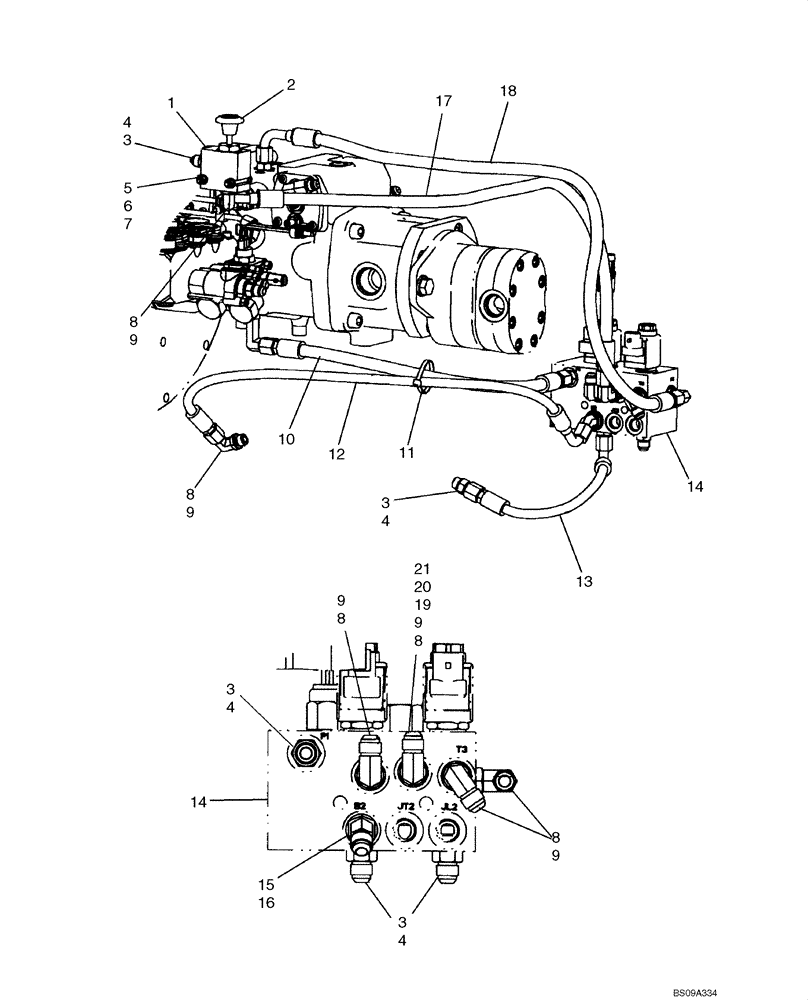 Схема запчастей Case 440 - (06-22) - HYDROSTATICS - MULTI VALVE (440 WITH PILOT CONTROL) (06) - POWER TRAIN