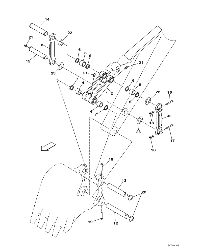 Схема запчастей Case CX135SR - (09-49) - BUCKET LINKAGE, HEAVY DUTY (09) - CHASSIS/ATTACHMENTS