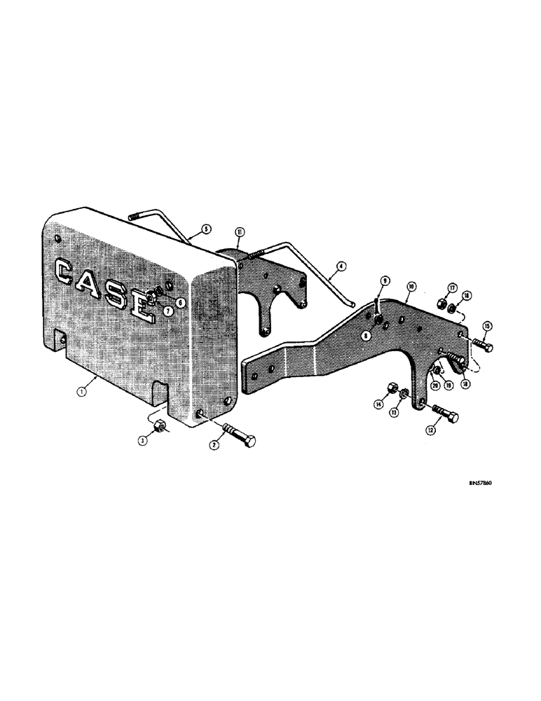 Схема запчастей Case 310F - (180) - REAR COUNTERWEIGHT (WITH P.T.O. AND BELT PULLEY) (05) - UPPERSTRUCTURE CHASSIS