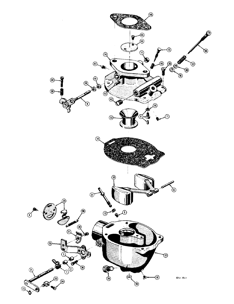 Схема запчастей Case 320 - (020) - MARVEL-SCHEBLER CARBURETOR (02) - FUEL SYSTEM