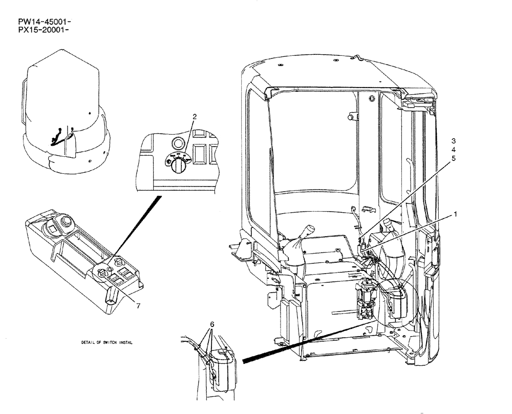 Схема запчастей Case CX36B - (01-078) - HARNESS ASSY, CAB (05) - SUPERSTRUCTURE