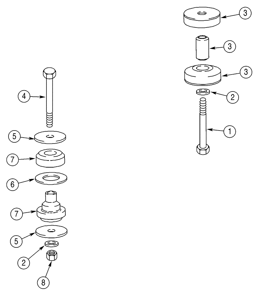 Схема запчастей Case 621D - (02-01) - MOUNT, ENGINE (02) - ENGINE