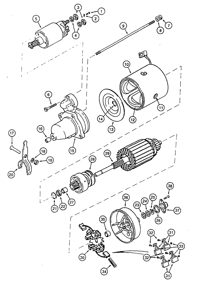 Схема запчастей Case 688 - (4-02) - STARTER, 6T-590 DIESEL ENGINE (04) - ELECTRICAL SYSTEMS