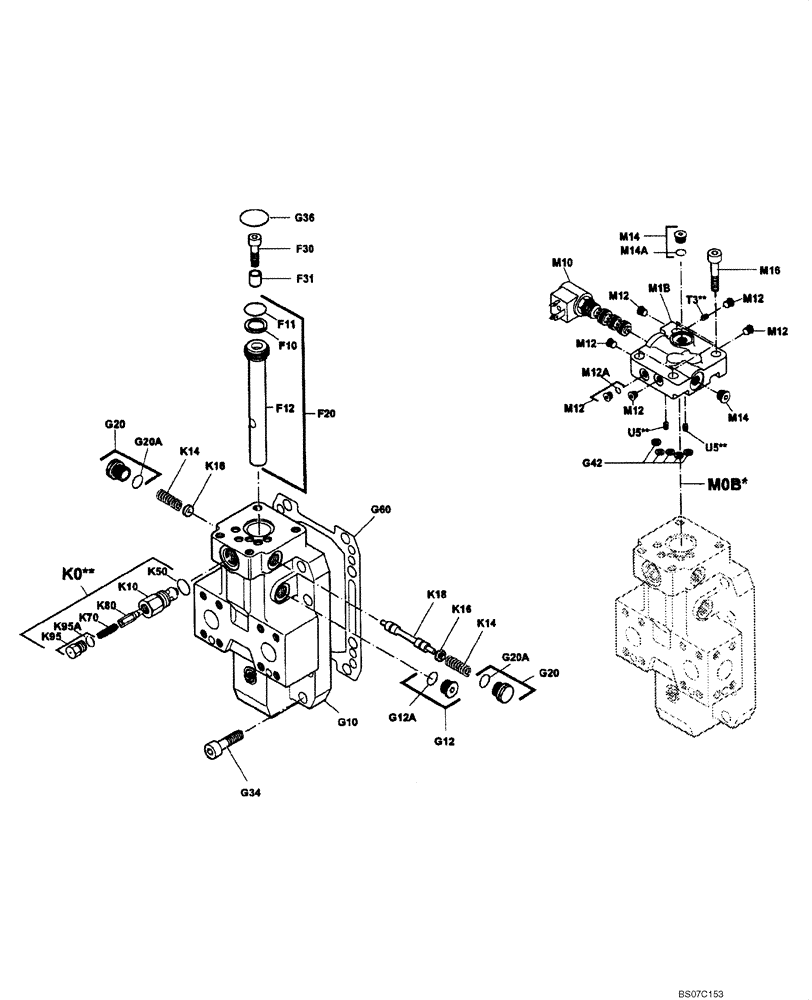 Схема запчастей Case SV212 - (10-017-00[01]) - HYDRAULICS - TRAVEL MOTOR - REGULATOR (GROUP 30-6 B) (ND090942) (08) - HYDRAULICS