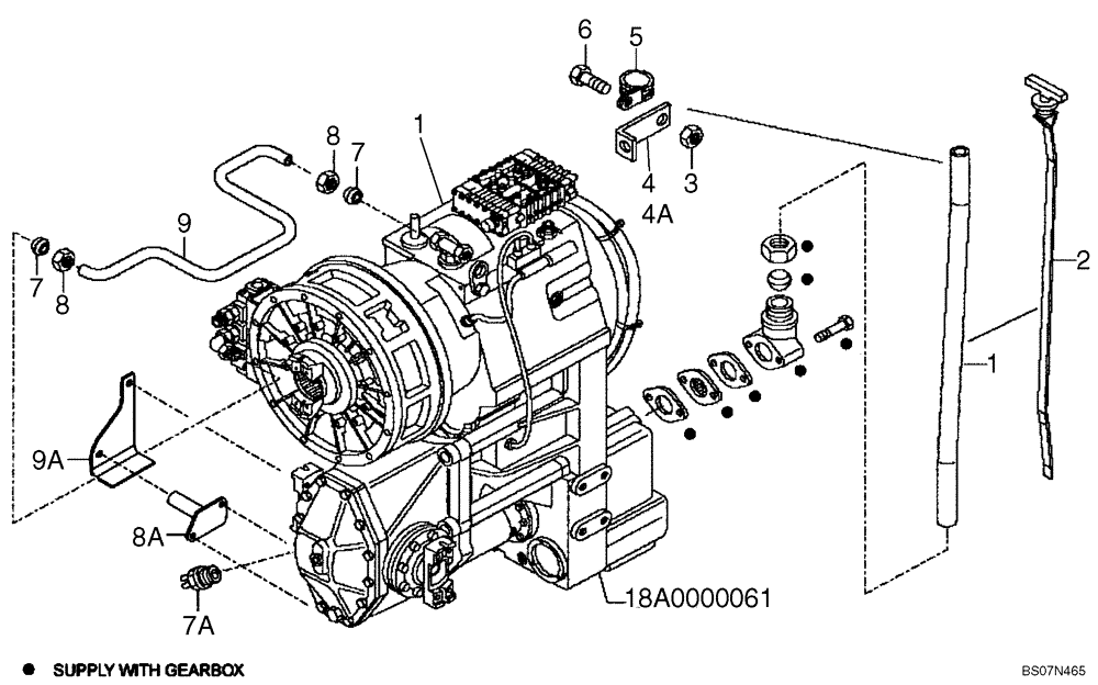 Схема запчастей Case 330B - (16A00000546[001]) - DIPSTICK, GEARBOX (87517032) (03) - Converter / Transmission