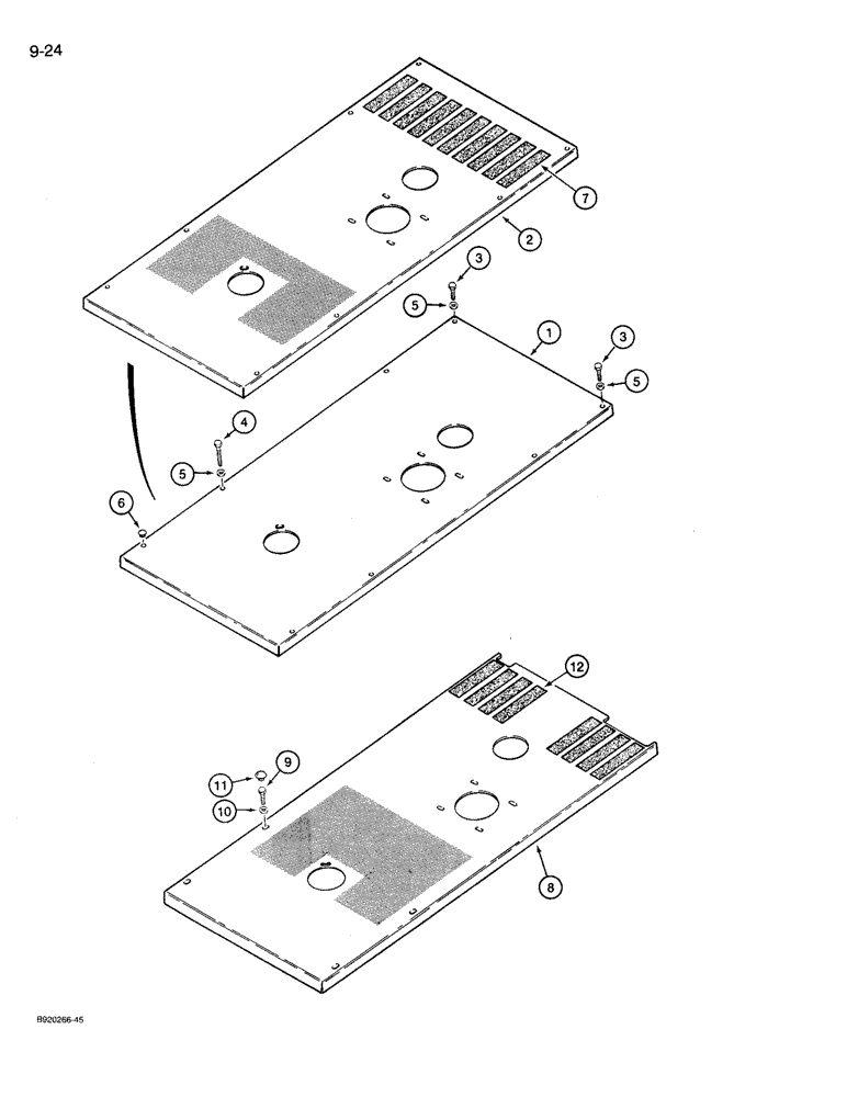 Схема запчастей Case 721 - (9-024) - HOOD, MODELS WITHOUT AIR CONDITIONING (09) - CHASSIS/ATTACHMENTS