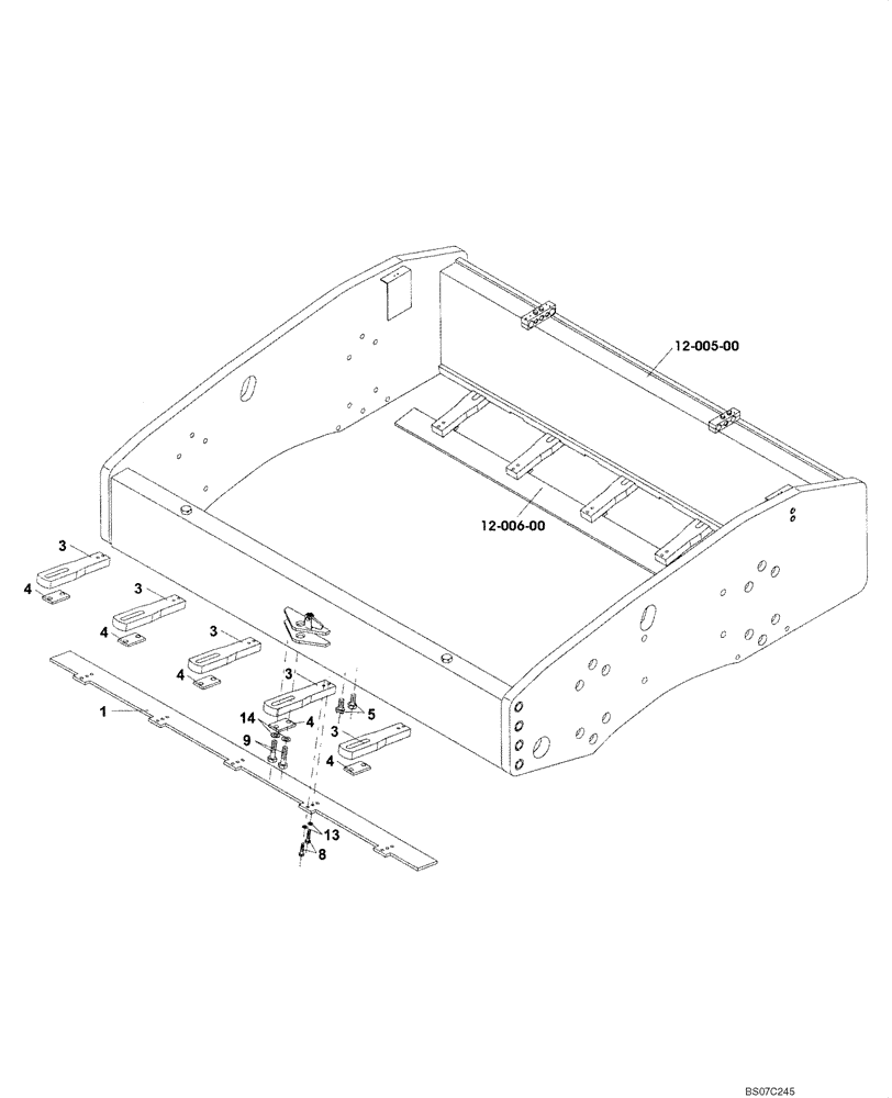 Схема запчастей Case SV212 - (12-006-00[01]) - CHASSIS - SCRAPERS (GROUP 55) (ND011698) (09) - CHASSIS/ATTACHMENTS