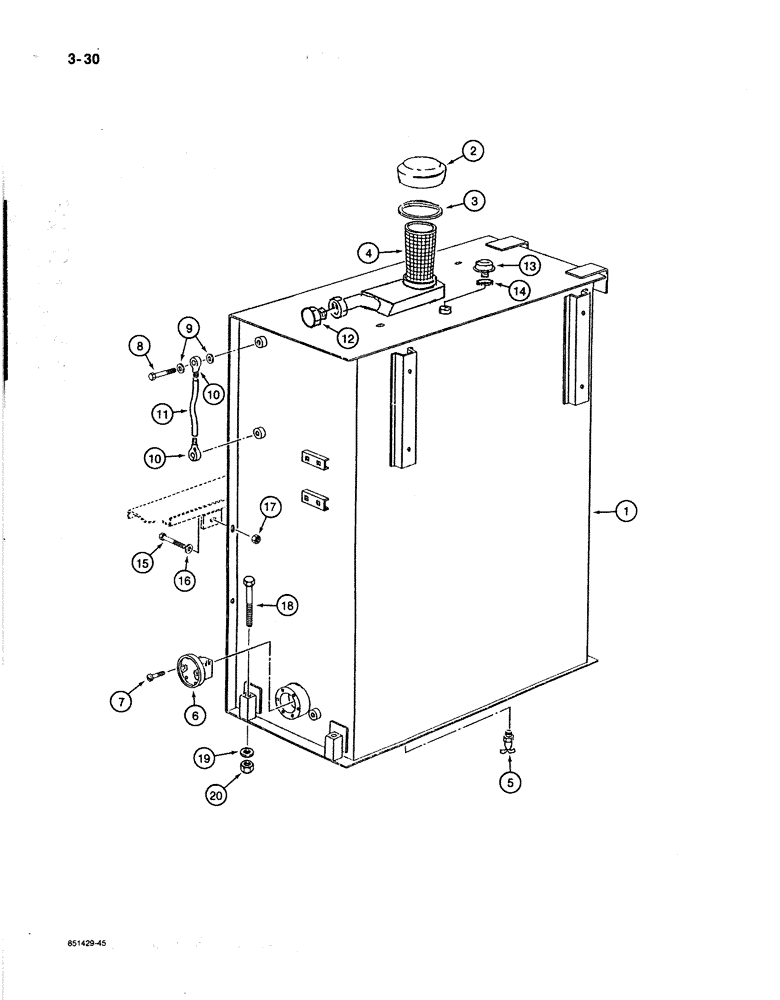 Схема запчастей Case 170B - (3-30) - FUEL TANK, P.I.N. 74341 THROUGH 74456 (03) - FUEL SYSTEM