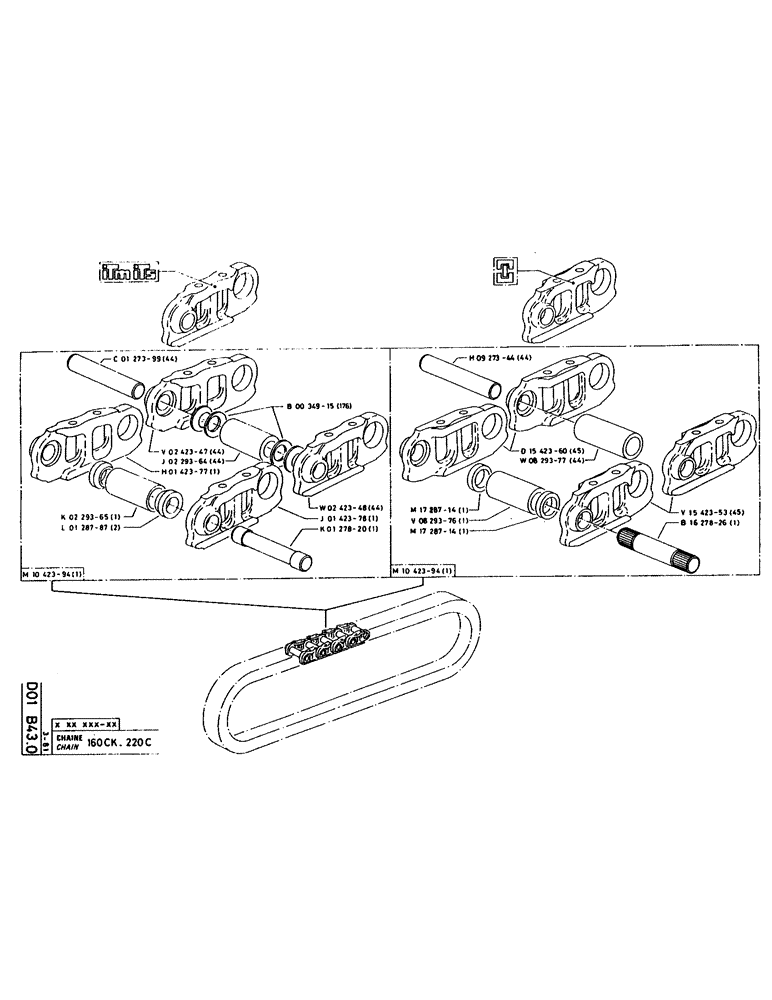 Схема запчастей Case 160CL - (087) - CHAIN (04) - UNDERCARRIAGE