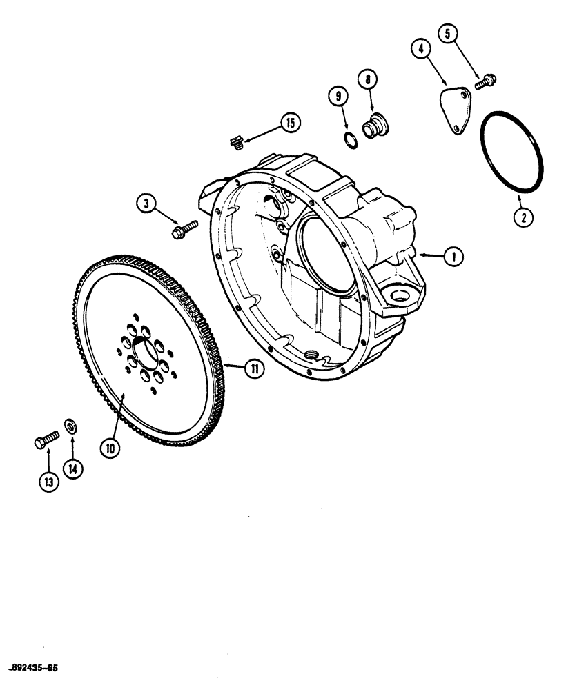 Схема запчастей Case 1088 - (044) - FLYWHEEL AND HOUSING (10) - ENGINE