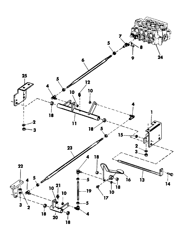 Схема запчастей Case 50 - (050) - SWING PEDAL CONTROL AND LINKAGE (33) - BRAKES & CONTROLS