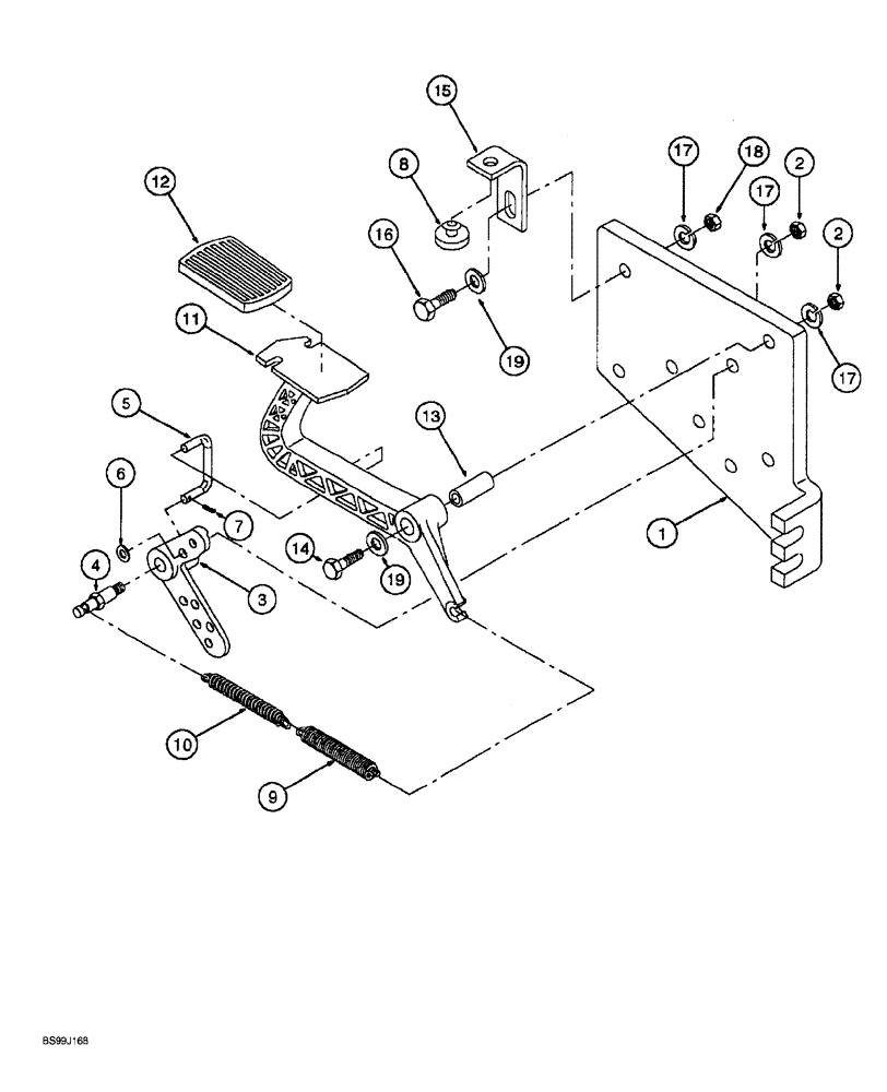 Схема запчастей Case 689G - (03-06) - ACCELERATOR PEDAL AND BRACKET (03) - FUEL SYSTEM