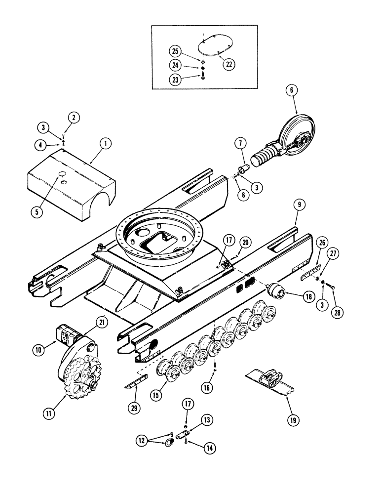 Схема запчастей Case 40 - (046) - CRAWLER UNDERCARRIAGE AND ATTACHING PARTS (39) - FRAMES AND BALLASTING