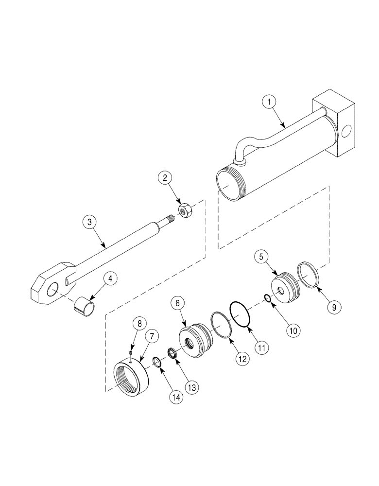 Схема запчастей Case 6030 - (08-15) - CYLINDER ASSY STABILIZERS (08) - HYDRAULICS