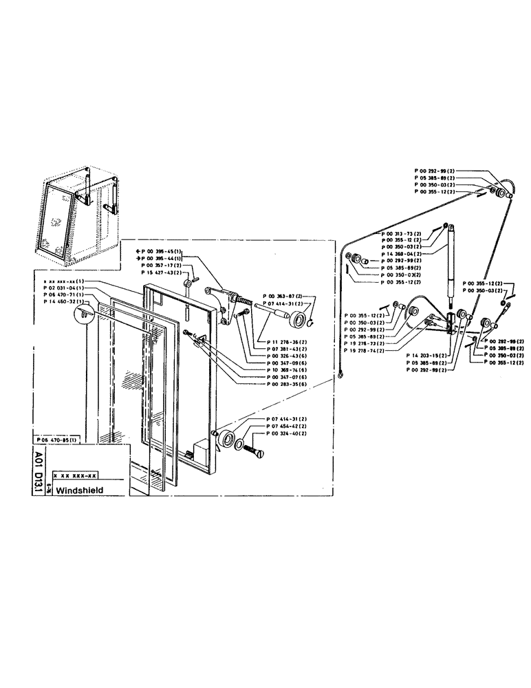 Схема запчастей Case 160CL - (02) - WINDSHIELD (05) - UPPERSTRUCTURE CHASSIS