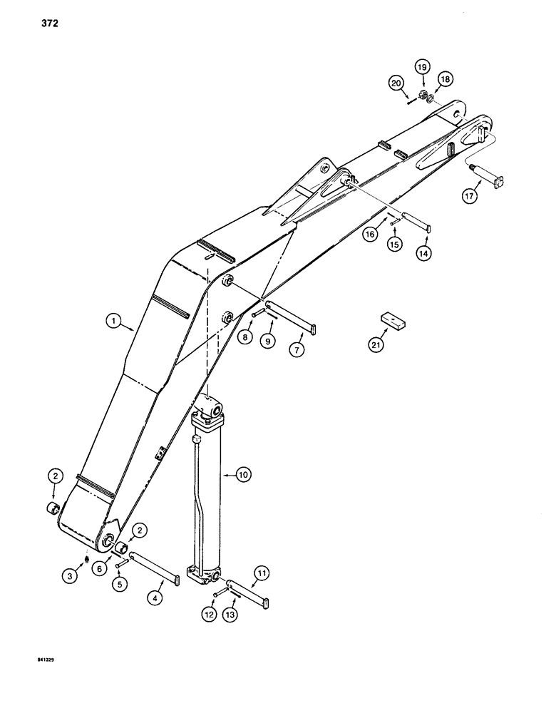 Схема запчастей Case 880C - (372) - E BOOM AND PINS (09) - BOOMS