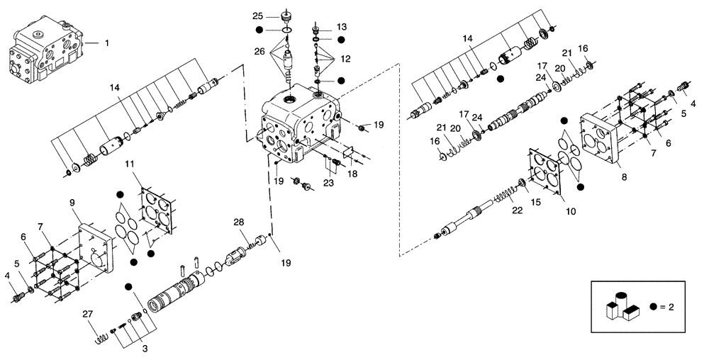 Схема запчастей Case 325 - (3.413A[10A]) - DISTRIBUTOR (09) - Implement / Hydraulics / Frame / Brakes